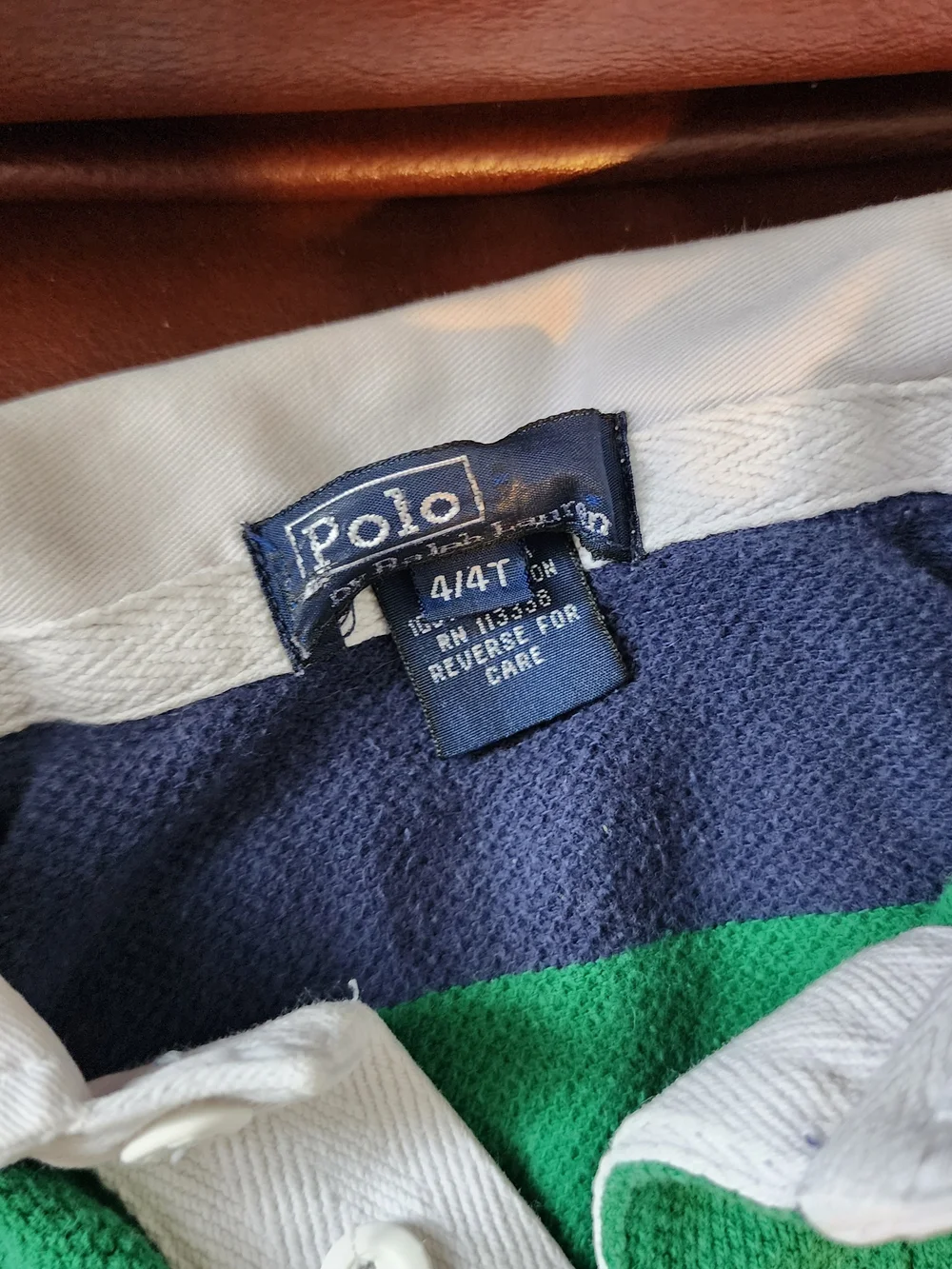Polo by Ralph Lauren Kids Green & Navy Striped Rugby Polo